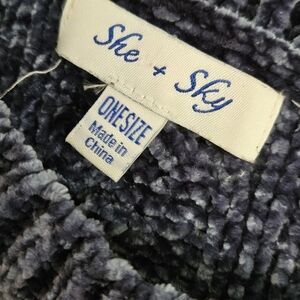 She + Sky Plush Navy Pullover